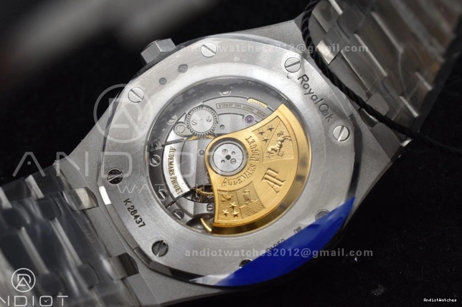 SS ZF 1:1 A Best 1095 Edition Case Textured Oak SS on Royal Frosted Versatile Blue 41mm Bracelet 15400 Dial 0412